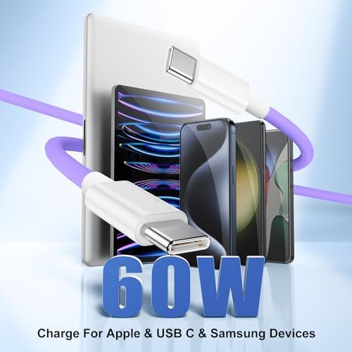 Apple i Phone 15 Charger Cable Trio – 6 ft USB-C to USB-C Fast Charging Set for i Phone 15, Mac Book & i Pad 12.9 – Superior Durability & Enhanced Compatibility for Effortless Powering Solutions