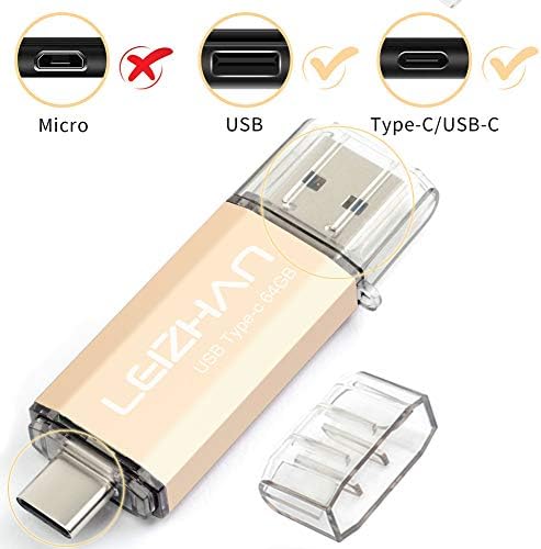 Leizhan 256 GB 2-in-1 USB 3.0 & Type-C Flash Drive – High-Speed Data Transfer & Versatile Storage Solution for Laptops and Smartphones – Compact Durable Design for On-the-Go Convenience
