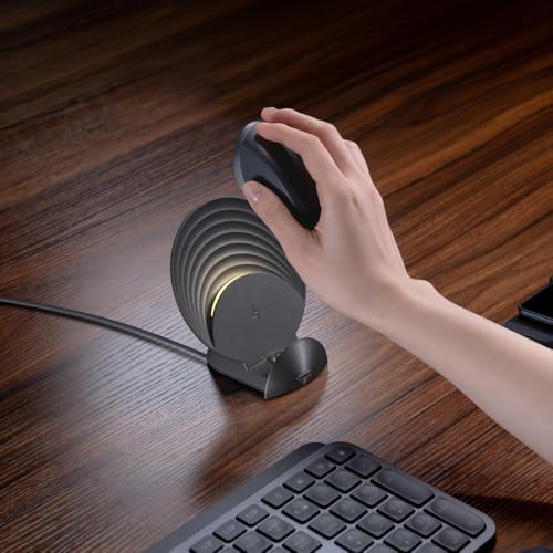 Sleek Magnetic Charging Dock for Logitech MX Master 3 S & MX Anywhere 3 S – Fast & Efficient Wireless Mouse Charger for Mac – Elevate Your Workspace with Stylish Grey Design and Enhanced Compatibility