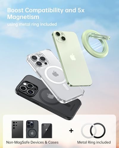 Syncwire Magnetic Phone Ring Holder – Titanium Alloy Kickstand for i Phone 12-16 Pro Max & Compatible Android Devices – Ergonomic Design, Enhanced Mag Safe Stability, Lightweight Grip for Ultimate Hands-Free Convenience