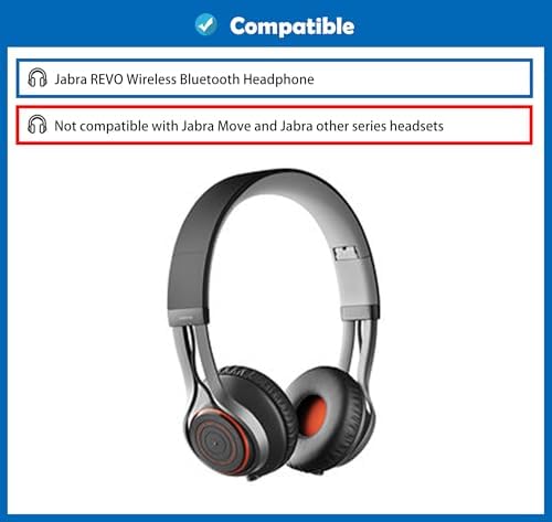 Revitalize Your Jabra REVO Headphones: Premium Memory Foam Earpads with Skin-Friendly Leather for Ultimate Comfort and Noise Isolation – Effortless Installation & Long-Lasting Durability for Enhanced Audio Experience
