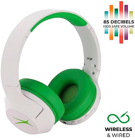 Altec Lansing Kid-Safe Wireless Headphones – Active Noise Cancellation for Children Aged 7+, 85 d B Volume Limiting, 15-Hour Battery Life, Ergonomic Foldable Design for Ultimate Comfort and Safety in Music, Movies, and Gaming