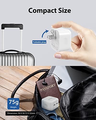 Gigastone 35 W Fast Charging i Phone Charger with 5 FT USB-C to Lightning Cable – Apple MFi Certified for Seamless Compatibility with i Phone 15/15 Ultra, 14/14 Pro/Pro Max, and i Pad Series – Compact, Portable Design for Speedy Power Delivery and Enhanced Device Longevity – Ideal for Travel and Everyday Use