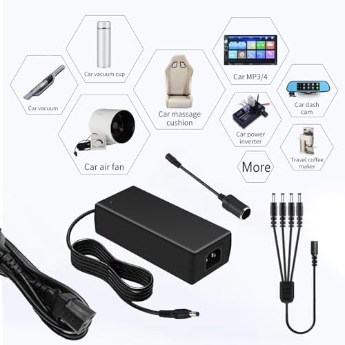 High-Performance 12 V 10 A Power Adapter | 120 W AC to DC Converter for LCD Monitors, LED Drivers, and Car Devices | Reliable Power Supply for On-the-Go Use and Enhanced Device Versatility