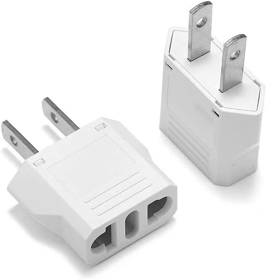 Universal Travel Power Adapter Duo: Fast-Charge Europe to US Plug Converter for Effortless Device Connectivity – Ideal for Smartphones, Tablets, and E-Readers with Enhanced Compatibility for North American Outlets