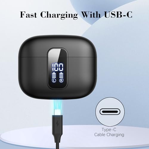 BAFONE Premium 60-Hour True Wireless Bluetooth Earbuds – IPX5 Waterproof Sports Design with Built-in Microphone for Immersive Sound and Comfort – Ideal for Active Lifestyles and Effortless Device Connectivity