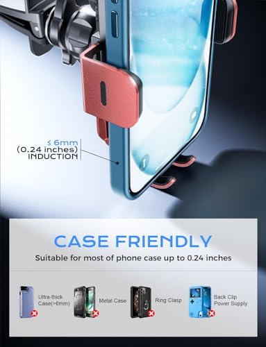 CHGeek 15 W Wireless Car Charger & Auto-Clamping Phone Mount – Fast Qi Charging Solution for i Phone 15/14/13/12/11 Pro Max & Samsung Galaxy S25/S24/S23/S22/S21/S20 – Stylish Pink Design for Modern Drivers – Effortless Device Security & Optimal Viewing Angles