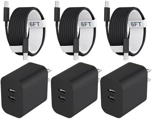 Rapid Charge Dual Port 20 W USB-C Wall Adapter for i Phone 16/15 Pro Max – Includes 6 FT USB-C to C Cable – High-Speed, Travel-Optimized Design for Multiple Device Charging – Unmatched Compatibility & Performance
