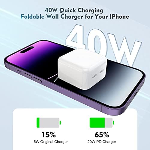 Premium Apple MFi Certified 3-Pack i Phone Charger Set with PD Type C Quick Wall Block and 6 FT Fast Charging USB C to Lightning Cable – Ultimate Speed and Compatibility for i Phone 14/13/12/Pro/Max/11/XR/SE 2022 and i Pads, Perfect for Home or Travel Use