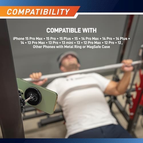 Revolutionary Magnetic Phone Mount with 360-Degree Dual Rotating Heads for Gym Workouts and Selfie Perfection – Ultimate Hands-Free Solution for All Smartphones and On-the-Go Convenience