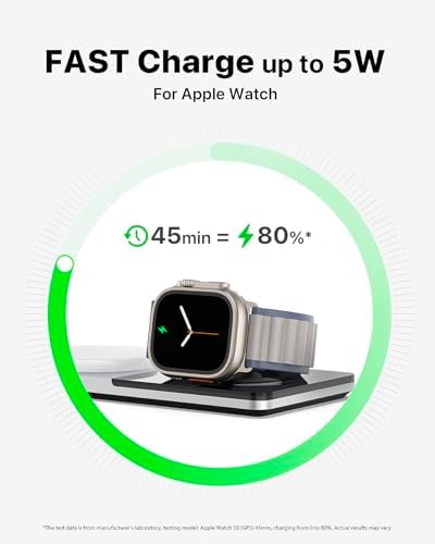 Ultimate 3-in-1 Wireless Charging Station for Apple Devices – Fast Mag Safe Charger for i Phone 12-16, Air Pods & Apple Watch with Foldable Stand – Travel-Friendly, Space-Saving Solution for Home & Office Decor