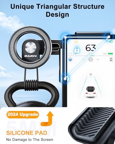 Enhance Your Tesla Experience with the Mag Safe Phone Mount – No Glue Installation for Model Y, 3, S, X, and Cybertruck – Secure Dash Holder for Effortless Access and Optimal Viewing – Sleek Design for Modern Aesthetics and Driving Safety
