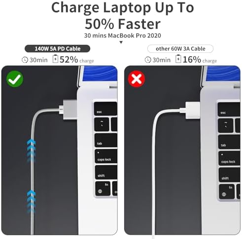 140W USB-C to Magnetic 3 Cable, Compatible with MacBook Pro (14/16-inch, 2023/2021)，MacBook Air 2022 M2, MacBook Pro 2023 M2 Pro & Max 14″ 16″ – 6.6ft – Enhanced Compatibility and Speed