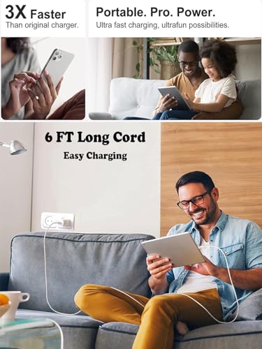 Super Fast i Phone Charger Bundle – 10-Foot MFi Certified USB-C to Lightning Cable with High-Power Charging Block for Instant Compatibility with i Phone 14/14 Pro Max/14 Plus/13/13 Mini/12/11/X/XR/SE & i Pads – Unmatched Speed & Durability for Effortless Charging on the Go