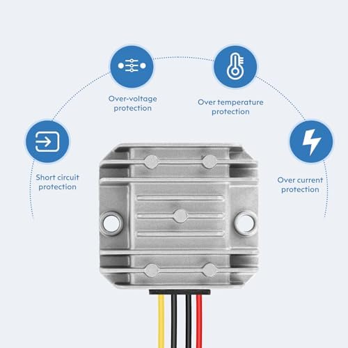 High-Performance Waterproof 30 A DC Buck Converter – Reliable 24 V to 12 V Voltage Regulator with Integrated Fuse for Safe Power Management in Automotive and LED Applications
