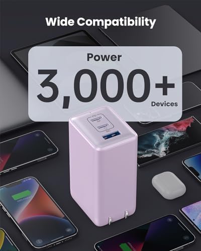 High-Efficiency 128 W USB C Wall Charger – Ga N III 3-Port Fast Charging Hub for Mac Book, i Phone, Galaxy & More – Portable 65 W Adapter with Foldable Design for Ultimate Convenience and Speed