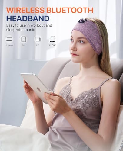 Ergonomic Bluetooth Sleep Headphones: Wireless Sports Headband with Hi-Fi Stereo Sound for Ultimate ASMR Relaxation – Lightweight, Cozy Audio Solution for Men and Women, Perfect for Meditation and Restful Sleep