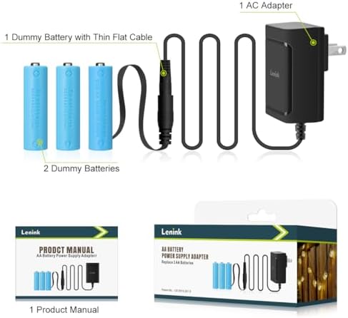 Lenink AC Power Supply Adapter – Ultimate AA Battery Replacement for LED Lights and Decorative Applications, Offering Enhanced Compatibility, Energy Efficiency, and Sleek Design for Seamless Power Solutions