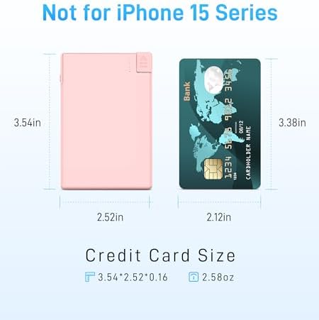 TNTOR Ultra-Slim USB-C Power Bank with Built-in Cable – Pocket-Sized Charger for i Phone 15/16 and Android Devices – Fast Charging, Lightweight, and Wallet-Friendly Battery Pack for On-the-Go Power Solutions