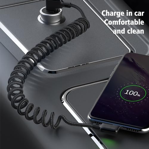 Revolutionize Your Charging with AICase 90 Degree Coiled USB Type C Cable – 5.9 ft Durable Spring PD Cable for Fast Charging & Data Transfer – Universal Compatibility for Mac Book Pro, i Pad Pro, Galaxy S20, Switch & More – Tangle-Free Design for a Clutter-Free Workspace