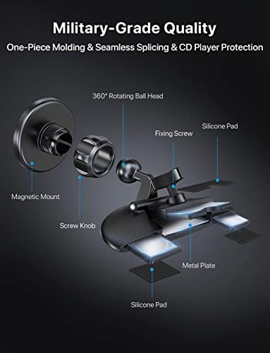 Mag Safe-Compatible CD Car Mount for i Phone 16, 15, 14, 13, 12 Pro Max & Plus – Durable Magnetic Holder with Metal Hook for Enhanced Stability & Safety – Effortless Installation & Hands-Free Navigation Accessory for Modern Vehicles