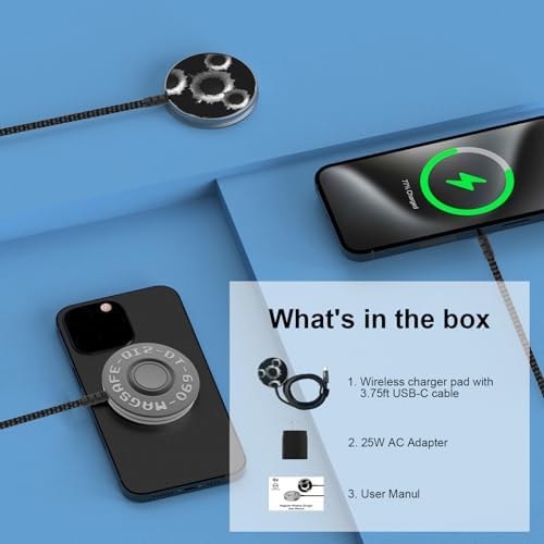 Advanced Qi2 Wireless Charger Pad – 15 W Ultra-Fast Wireless Charging for i Phone 16 Series with Military-Grade Magnetic Alignment (Includes 25 W PD Adapter) – Safe, Stable, and Efficient Charging Solution for i Phone 16/15/14/13/12 and Air Pods – Premium Aluminum Alloy Design with Enhanced Durability and Heat Dissipation – Effortless Snap-to-Charge Technology for Hassle-Free Usage – Upgraded Nylon Braided Cable for Longevity and Strength – 24-Month Warranty and Exceptional Customer Support Included
