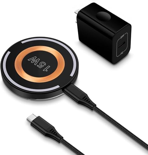 S24 Ultra Magnetic Wireless Charger – 15 W Fast Charging Pad for Samsung Galaxy ZFlip6, Fold6, S24 FE, S23, S22, S21, S20, i Phone 16/15, Pixel 9 Pro XL/8/7/6 – Sleek Design with 20 W C Charger Block, Optimal Safety Features & Enhanced Compatibility for Effortless Power Delivery