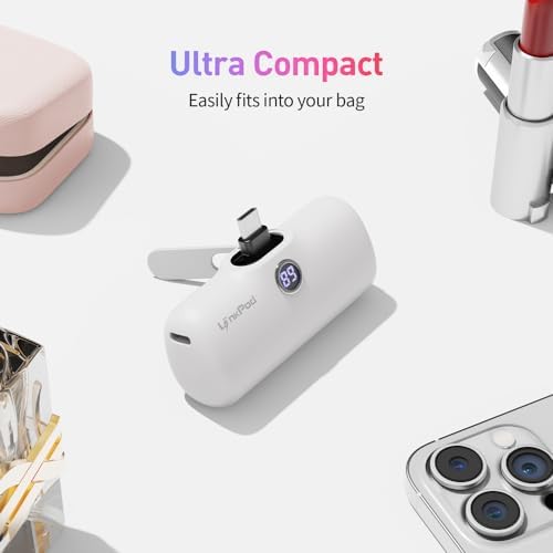 Compact 20 W PD Fast Charging Portable Power Bank for i Phone 15 and Samsung – 5000 m Ah USB-C Battery Pack with LED Display for Enhanced Efficiency and Compatibility – Ideal for Travel and Daily Use