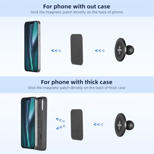 FANAUE 360-Degree Adjustable Magnetic Car Phone Mount – Premium Dashboard & Windshield Holder for 4.7-7.5″ Smartphones – RAM Mount B Size Compatible – Enhance Driving Safety with Secure Grip & Quick Access – Durable, Easy-to-Clean Design for Ultimate Convenience