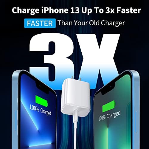 Linocell 20 W USB-C Wall Charger Duo with 6 FT MFi Certified Lightning Cable – Accelerated Charging for i Phone 14, 13, 12, 11 Pro Max & i Pad – Compact & Travel-Friendly Power Solution for Effortless Device Management