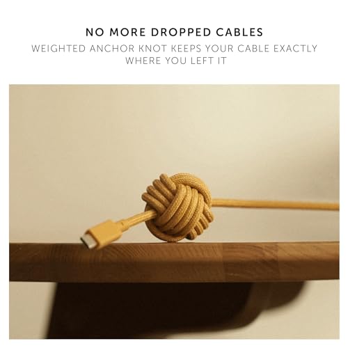 Native Union Anchor Cable 240 W: 10 ft Eco-Friendly Reinforced Braided USB-C to USB-C Power Delivery 3.1 Charging Cable with Weighted Knot for i Phone 16, Mac Book Pro 14″/16″ M2 – Ultra-Fast, Durable, Tangle-Free Charging Solution