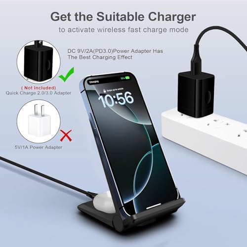 Revolutionize Your Charging Experience with Our 2-in-1 Foldable Wireless Charger Stand – 20 W Fast Charging for i Phone 16/15/14/13/12, Samsung Galaxy S24/S23/S22/S21, and More – Compact Design for Seamless Portability and Enhanced Compatibility with Air Pods and Galaxy Buds