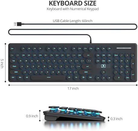 Vintage-Inspired Retro Typewriter Coffee Keyboard – Full-Size 104 Keys with LED Backlighting | Sleek & Silent Wired Membrane Design for Home & Office | Enhanced Compatibility for PC, Laptop, and Desktop Use | Elevate Your Workspace Aesthetics and Productivity