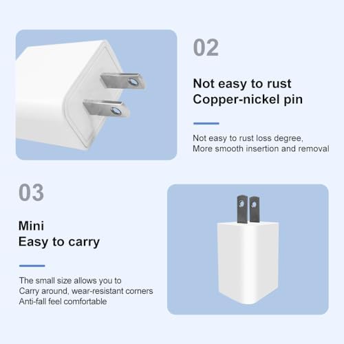 UL Certified 5 V 1 A USB Wall Charger – Efficient Fast Charging Adapter for i Phone, Android, Kindle Fire & More | Travel-Ready Compact Design for Home and Office Use | 1000 m A Output Ensures Versatile Device Compatibility and Safety