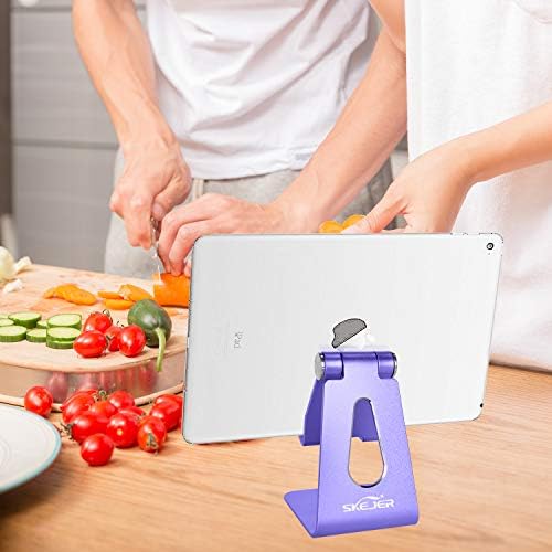 Adjustable Cell Phone Stand, Phone Holder,Tablet Stand Dock,Aluminum Desktop Compatible with iPhone 12 iPad,Samsung Galaxy,Google All Smart Phone/Tablets Under 10 in-Rose Gold + Royal Purple – Enhanced Compatibility and Speed