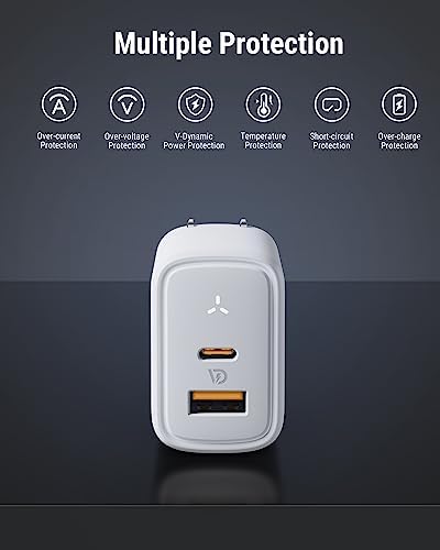 VOLTME 35 W Dual USB-C Wall Charger – Compact Fast Charging Power Adapter with PPS Technology for i Phone 14/13, Mac Book Air, i Pad Pro & Galaxy Devices – Portable & Foldable for Home, Office, and Travel Power Needs