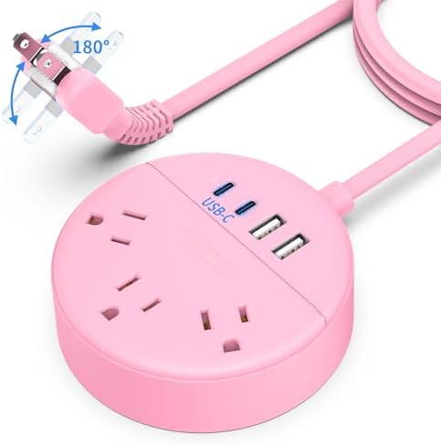 25 ft NTONPOWER Power Strip with 3 AC Outlets & 4 USB Charging Ports – Versatile Wall Mountable Desktop Solution for Home, Office, and Dorm – Sleek White Design for Enhanced Connectivity and Efficiency
