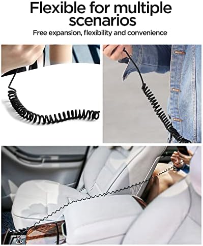 AICase 90 Degree Coiled Lightning Cable – 6 ft Flexible Nylon Charging Cord with Right Angle Design for Enhanced Gaming Experience, LED Indicator for Fast Charge & Data Syncing, Compatible with i Phone XS/XS Max/XR/X/8/8 Plus/7/7 Plus, i Pad Pro & More