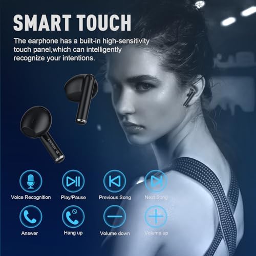 ZIPFORCE Bluetooth 5.3 True Wireless Earbuds with ENC Microphones – IPX6 Waterproof, Lightweight Design, 40-Hour Playtime, Touch Control Headphones for Seamless Audio Experience and Crystal-Clear Calls