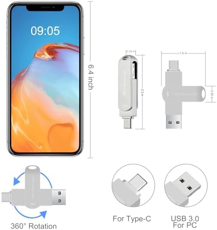 Revolutionize Your Data Management with the HUNPINS 256 GB USB C Thumb Drive – Ultra-Fast 170 MB/s Transfer Speed for Android Phones, Tablets, and PCs – Compact, Durable, and Versatile Memory Stick for Effortless File Backups and Transfers
