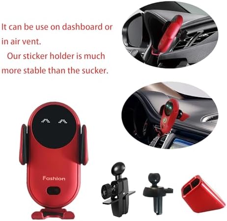 Stylish Wireless Car Charger with Auto-Clamping Fast Charging – Sleek Blue Phone Mount for i Phone, Samsung & Android – Dashboard & Air Vent Versatility for Safe, One-Handed Operation