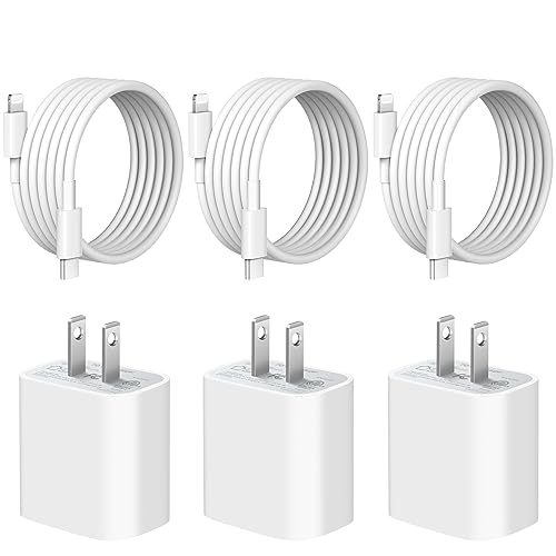 Ultimate 3-Pack i Phone Charger Set: Fast 20 W USB-C Blocks & 6 Ft Cables for i Phone 14/13/12/11 and i Pad – Superior Charging Speed, Enhanced Compatibility, and Safety Features for Home & Travel