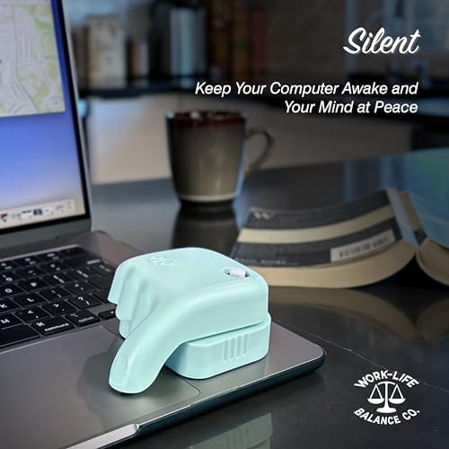 Stay Productive with the Ultimate Laptop Trackpad Jiggler – Long-Lasting AA Battery, Undetectable Cordless Mouse Mover for Active Touchpad Engagement – Ideal for Meetings & Work Without Sleep Mode – Simple ON/OFF Switch – Compatible with Most Laptops, Excluding De II (Teal)