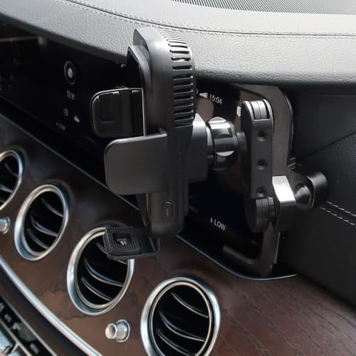 Custom-Fit FICS Car Phone Holder for Mercedes-Benz E-Class (W213) 2017-2023 & CLS (C257) 2019-2023 – Seamless Navigation Mount with 360-Degree Rotation for Enhanced Driving Experience – Premium Interior Accessory for Hands-Free Use and Optimal Device Display