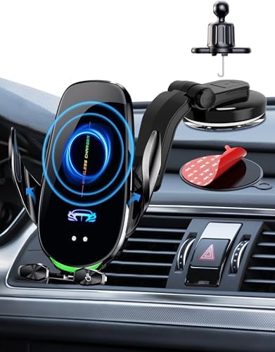 Effortless Fast Charging Wireless Car Mount – 15 W Intelligent Auto-Clamping Qi Charger for i Phone & Android Smartphones – Versatile 360-Degree Rotation Holder for Seamless Navigation – Ultimate Convenience in Car Accessories