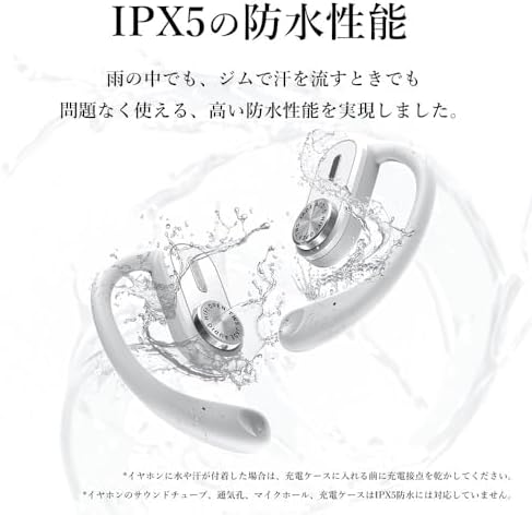 JW1 Bluetooth 5.3 Open Ear Sport Headphones – Wireless Hi-Fi Sound Earbuds with Built-in Mic, 18 Hours Playtime, Lightweight Design for Active Lifestyles, Perfect for Running and Workouts (White)