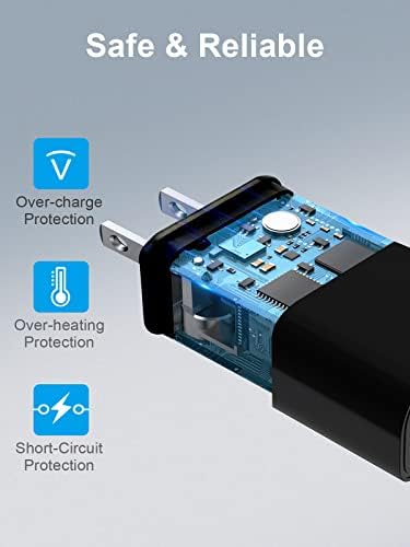 Power Lot USB C Wall Charger 3-Pack – 20 W Fast Charging Adapter for i Phone 15 Series, i Pad Pro, Air Pods & Apple Watch – Compact & Reliable Power Delivery Solution in Sleek Black – Ideal for Home & Travel Use