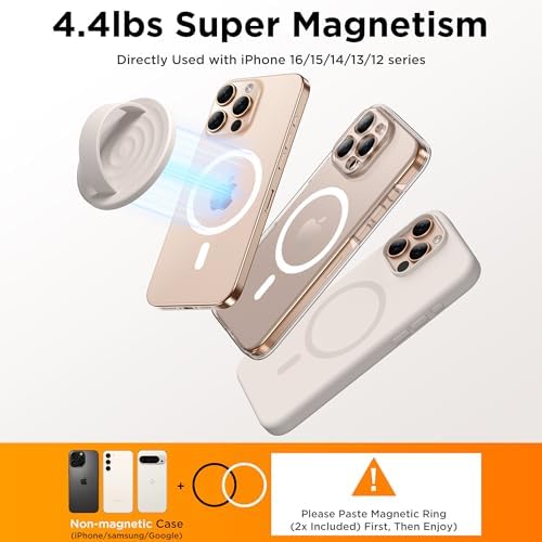 Revolutionary Magnetic Phone Ring Grip Holder – Ergonomic Silicone Finger Loop for i Phone Pro Max/Plus, 12/13/14/15/16 Series – Compatible with Mag Safe – Oat Color Enhances Aesthetics and Comfort – 360-Degree Rotation for Effortless Use – Secure Your Device with Style and Stability – Essential Smartphone Accessory for Unmatched Usability and Convenience