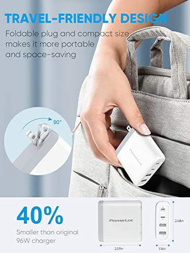 100 W USB-C Power Adapter – Ultra-Fast Wall Charger with PD 3.0 Technology, 6 ft 5 A Cable – Universal Compatibility for Mac Book, i Pad, i Phone 14, Pixel, Chromebook & USB-C Laptops – Compact, Durable & Safe Charging Solution for Home and Travel