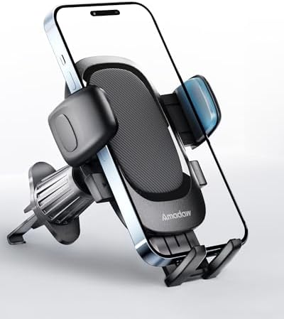 2025 Premium Car Vent Phone Holder Mount for Large Devices – Engineered for i Phone 16 & 15 Pro Max Compatibility, Featuring Ultra-Strong Hook Design and 1.62-Inch Wide Clamp for Secure Fit – Sleek Silicone Black Finish for Modern Vehicles – Effortless Installation with No Vent Damage – Perfect for Road Trips and Daily Commutes